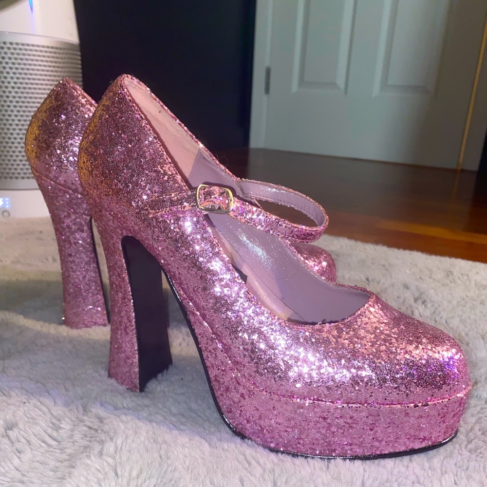 Funtasma pink glitter heels